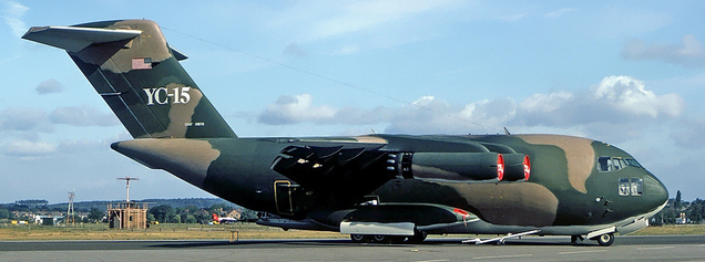 The McDonnell Douglas YC-15, which formed the basis of the C-17.